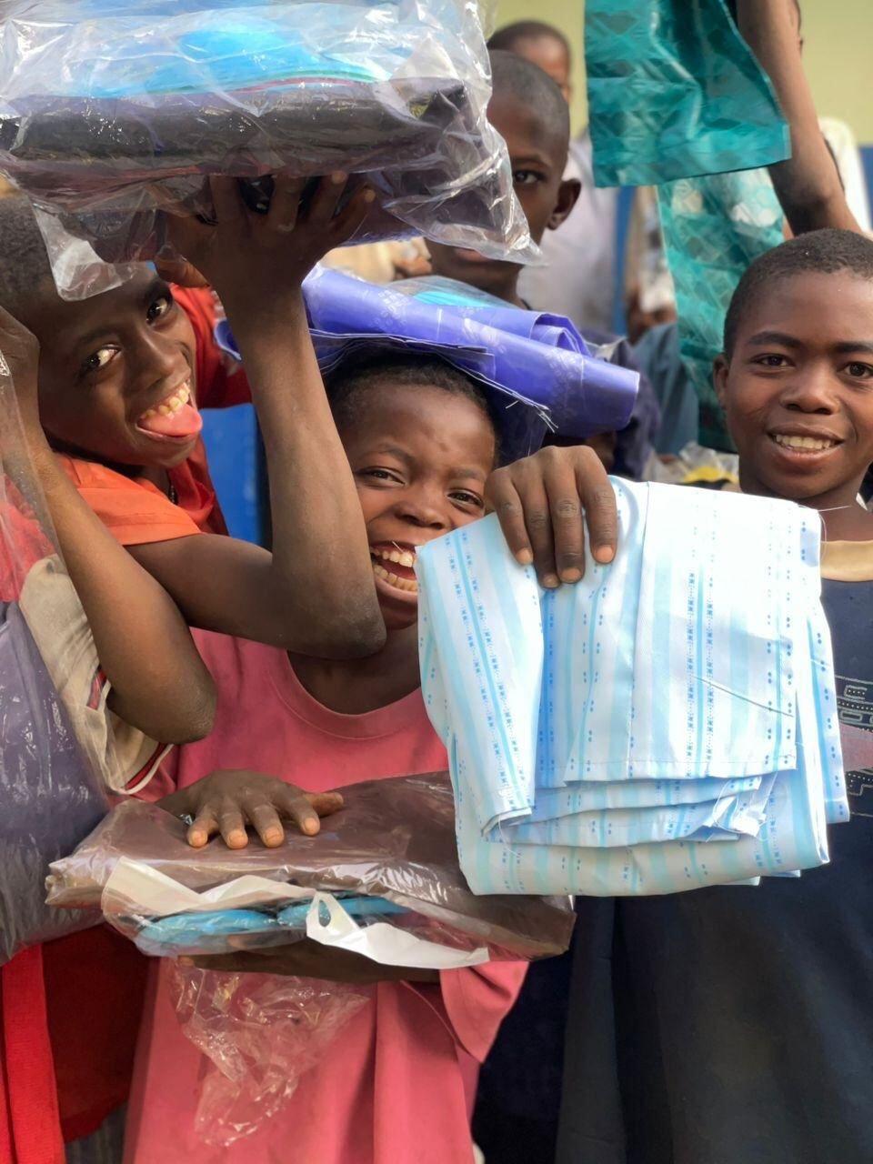 A girl holding new supplies