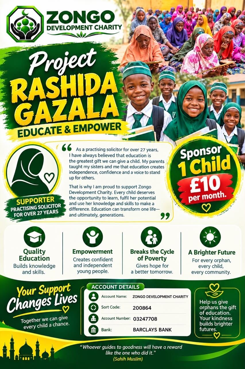 Project Rashida Gazala poster: sponsor one child for &pound;10 per month