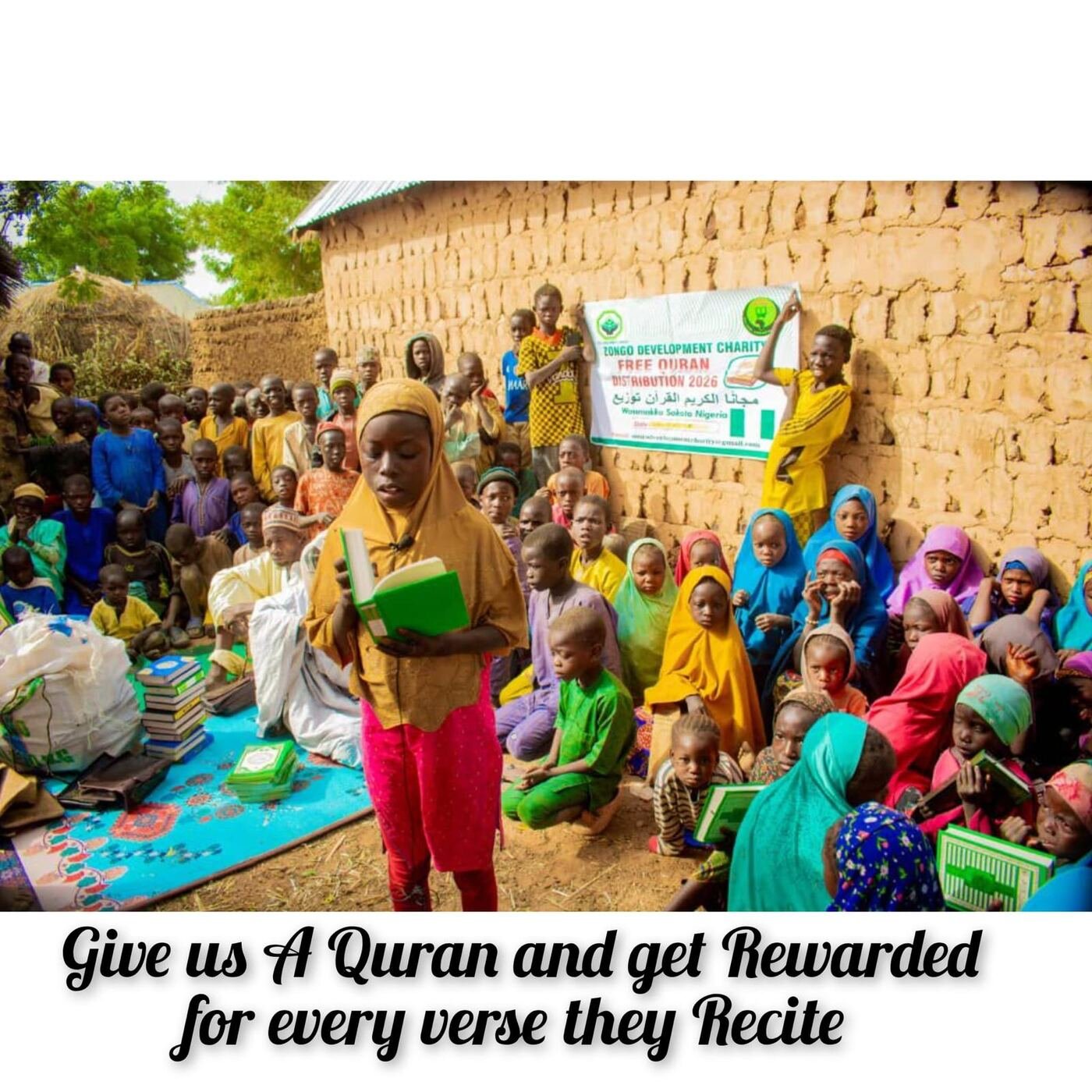 Give us a Quran and get rewarded for every verse they recite